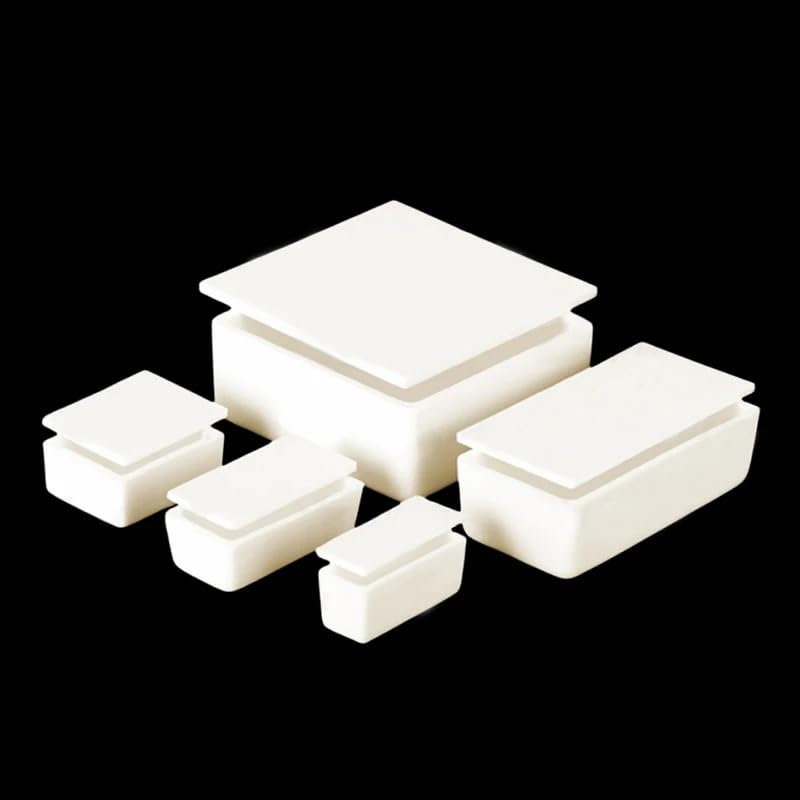 Crisol rectangular de corindón de alúmina 99% de 20ml-190ml con cubierta cóncava -1 ud.(50x40x20-25ml)