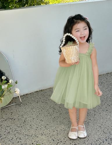 AGQT Baby Girls Tulle Tutu Dress Birthday Party Tulle Babydoll Dresses Size 9M-4T3