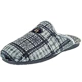  GARZÓN 6001.292 Zapatilla Chinela Destalonada Desacalza Casa Hogar Hombre Invierno Terciopelo Cuadros Marino Talla 40