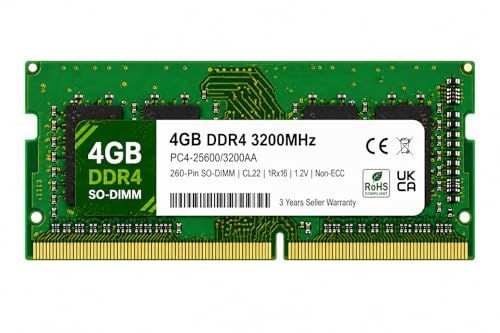 Image of 4GB DDR4 3200MHz OEM Laptop RAM Compatible with Samsung [Key Specs: PC4-25600 /3200AA | 260-Pin SO-DIMM | CL22 | 1Rx16 | 1.2V | Non-ECC] | 3 Years Seller Warranty