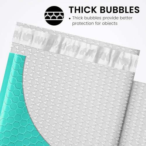 Fuxury Bubble Mailers 6x10" 100 Pack Teal Padded Envelopes Usable Size 6x9" Mailing Envelopes Bubble Padded Opaque Shipping Bags for Mailing,Packaging, Small Business, Boutique #0 by Fuxury - Image 4