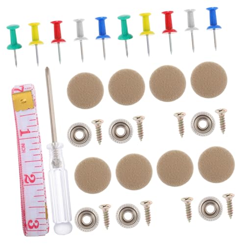 ABOOFAN 60Pcs Car Roof Upholstery Repair Kit with Decorative Caps Easy Installation Metal Screws to Prevent Ceiling Fabric Sagging Comprehensive Car Interior Fixing Tools