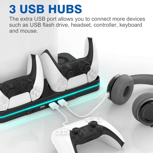 Ps5 Slim Console Cooling Station, Ps5 Slim(Disc & Digital Editions) Acessórios de suporte com 2 vent