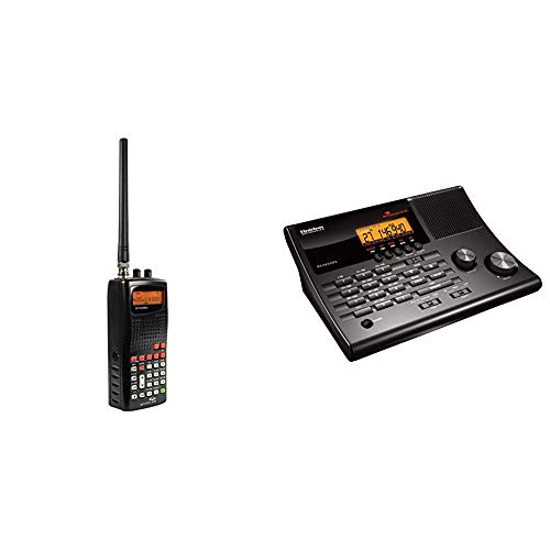 Whistler WS1010 Analog Handheld Scanner (Black) & Uniden BC365CRS 500 Channel Scanner and Alarm Clock with Snooze, Sleep, and FM Radio with Weather Alert, Search Bands