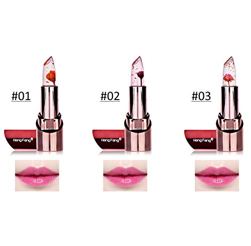 Miniatura 6 de Flor Belleza Crystal Lip Magic Lipstick Temperatura Brillante Jalea Cambio de Color Lápiz labial Color Cambio de Brillo de labios