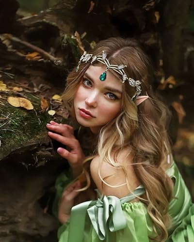 LaVenty Maan renaissance elfenkostuum handschoenen renaissance hoofddeksel bofee kroon hoofdband oren elf bos renaissance Halloween bruiloft bruidsdouche
