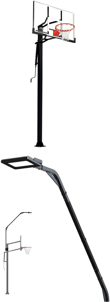 Silverback In-Ground Basketball Hoops,Adjustable Height Tempered Glass Basketball Goal Backboard & Pro-Style Flex Rim with Silverback LED Basketball Hoop Light : Sports & Outdoors