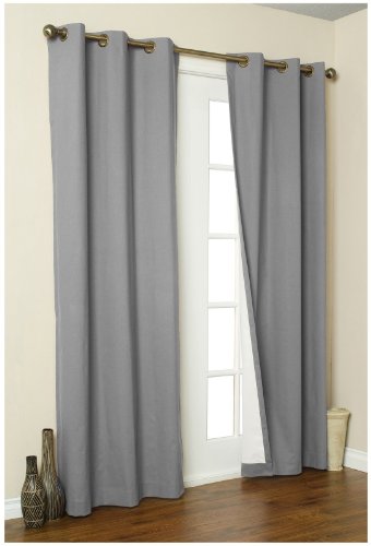 Commonwealth Home Fashions Thermalogic Weathermate Solid Insulated Grommet Top Curtain Panel/Pairs-Pewter, 80 X 95 #TOP14
