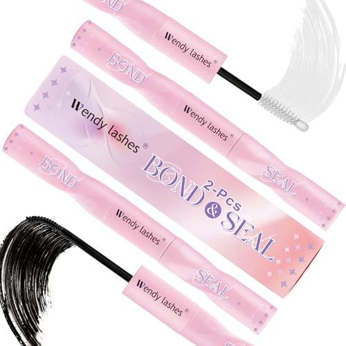 Lash Cluster Bond and Seal Glue: 2-Pcs Low Irritation Waterproof Eyelash Glue for Beginners Daily Beauty Enthusiast Up to 3 Days Hold Black Wendy Lashes FH-X0