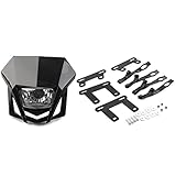 FSFY Headlight Head Lamp Light Fairing Mask Day Running Light Turn Signal Lights Hi/Lo For Kawasaki KLX XR CRF DRZ RMZ, Dual sport motorcycles, dirt bikes; naked motorcycle Black: H4 12V 35W