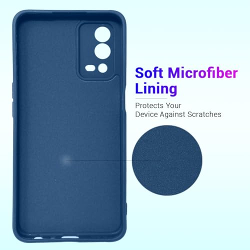 Image of LIRAMARK Silicone Soft Back Cover Case with Micro-Fibre Cloth On Inner Side for Oppo A55 4G (Blue)