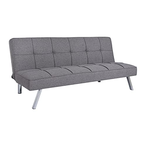 Naomi Home Madison Modern Futon Sofa Bed - Compact Design For Small Spaces - Convertible Futon With Linen Fabric For Premium Comfort - Ideal Guest Couch - Stylish & Durable, Supports Up To 750 Lbs. #TOP3