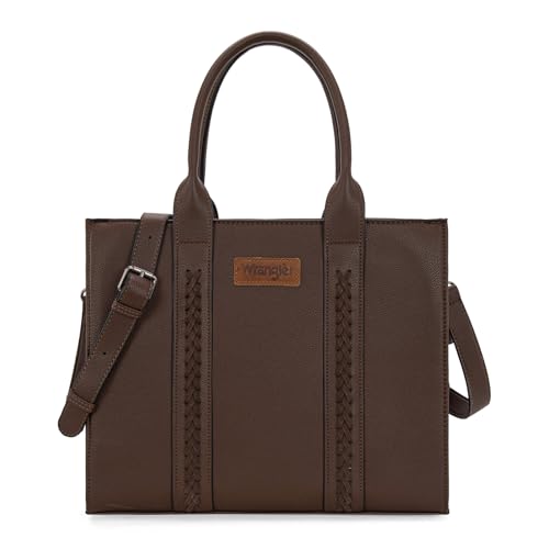 Montana West Wrangler Tote Bag for Women Shoulder Purse Handbag with Zipper Crossbody Bag WG70-8317-CF, Coffee, One size