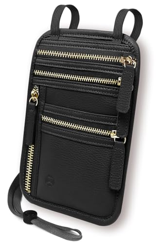 Sizobi Neck Wallet for Traveling Women Men, RFID Blocking Leather Passport Holder Pouch, Family Document Organizer Passport Wallets,International Travel Must Haves Travel Accessories