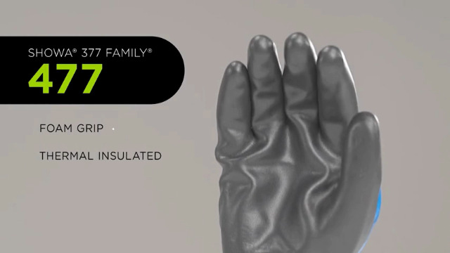 SHOWA 477 Nitrile/Nitrile Foam Fully Coated Insulated Winter Work