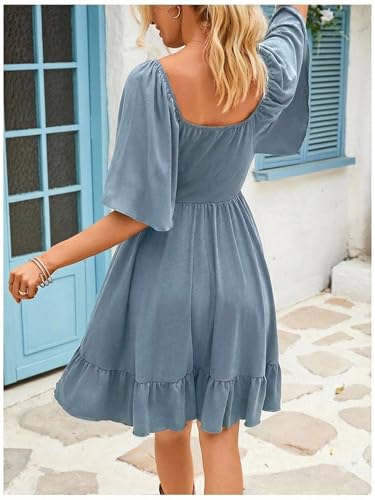Image of BEAUDRM Women's Western Cowgirl Dress Floral Boho Mini Dresses Summer Flowy Sun Dress Country Vacation Outfits