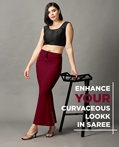 Image of ZORNITSA Cotton Lycra Saree Shapewear Petticoat for Women, Stretchable Saree Shaper Petticoat Inskirt, Shape wear Dress for Saree, Skirts