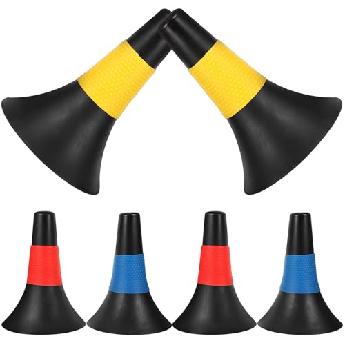 Cônes pour l'entraînement de football en PE pack de 6 coupelles orange 23 cm