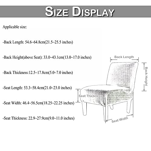 Rosnek Armless Chair Slipcover,Accent Chair Cover Waterproof, Knit Twill Stretch Slipper Chair Slipcover,Elastic Spandex Covers For Chairs Without Arms #TOP5