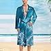 Soft Spa Bath Robe Fashion Robe With Pockets Lightweight Bathrobe For Men Ocean Beach Theme Sea Waves