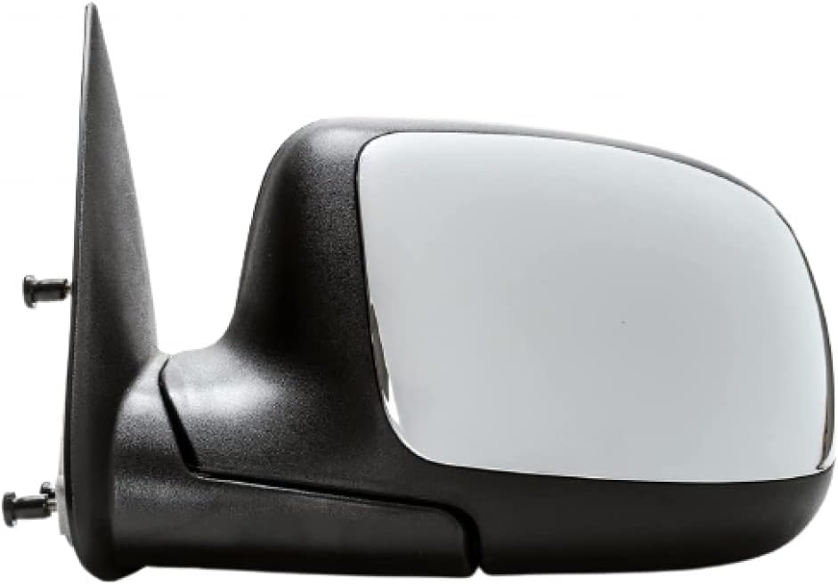 For Chevy Silverado 3500 2001-2007 Driver Side Door Mirror | Manual | Non-Heated | Chrome | Black Cover | Replacement For 25876714 | GM1320208