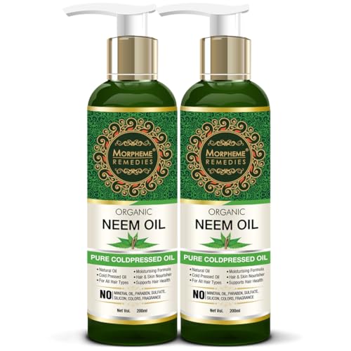 Image of Morpheme Remedies Pure Organic Neem Oil (ColdPressed & Undiluted) 200ml - Pack of 2