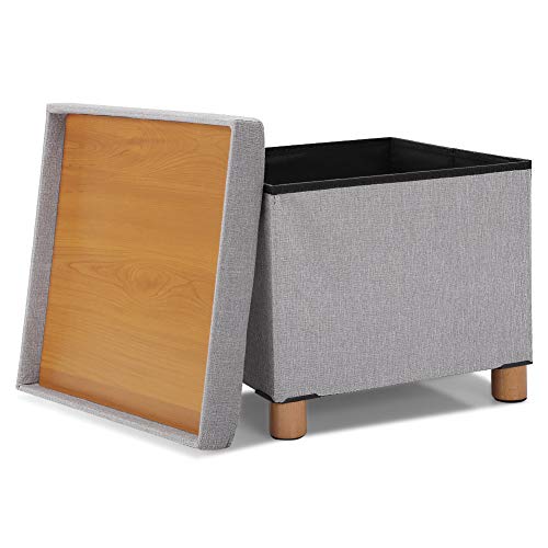 Tabouret repose-pieds carré vintage pliable 38x38x35 cm pour salon