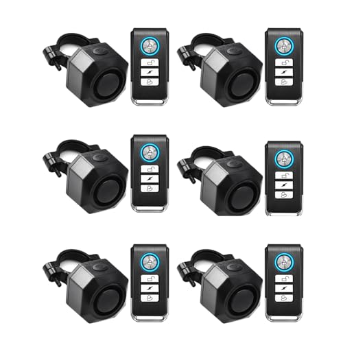 GREENCYCLE Electric Bike Alarm with Remote Controller,Car Vibration Alarm USB,IP65 Waterproof Outdoor Cycle Security Alert,Safety Alarms for Vehicle Trailers and Motorcycles,6PK