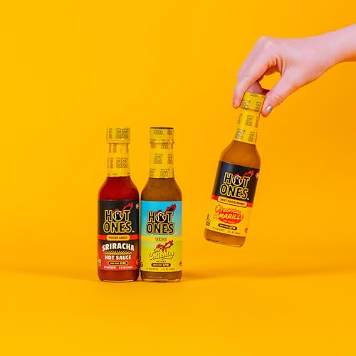 Image of Hot Ones Hot Sauce Challenge Set - Flavor and Fire Hot Sauce Trio Pack Gift Set - Made with Natural Ingredients - 5 fl oz Bottles (3-Pack)