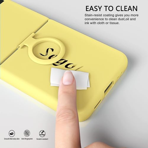 Image of MIDOS Back Cover Compatible with Samsung Z Flip 3 Silicone Case Full Protection Shock Proof Case for Samsung Galaxy Z Flip 3 (Yellow)