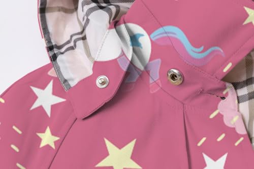 Image of SANGTREE Girl's Waterproof Trench Coat Hooded Lightweight Windbreaker Rain Jackets