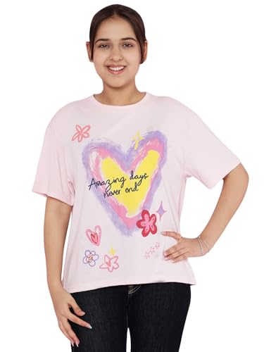 Image of Li'l Tomatoes Girls Crop T-Shirt | 100% Cotton | Graphic Printed Casual Top | Soft & Breathable Summer Wear | 9-16 Years