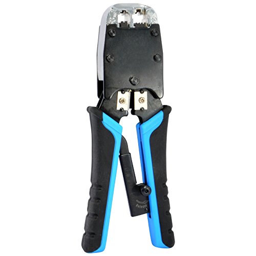 RJ45/RJ11 Cable Crimper for CAT5e/CAT6 Network Cables, Includes 25 RJ45 Connectors