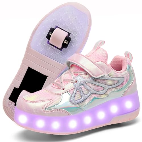 Image of Nsasy Roller Shoes Kids Roller Skates Shoes Girls Boys Wheels Shoes Become Sport Sneaker with Led for Children Gift