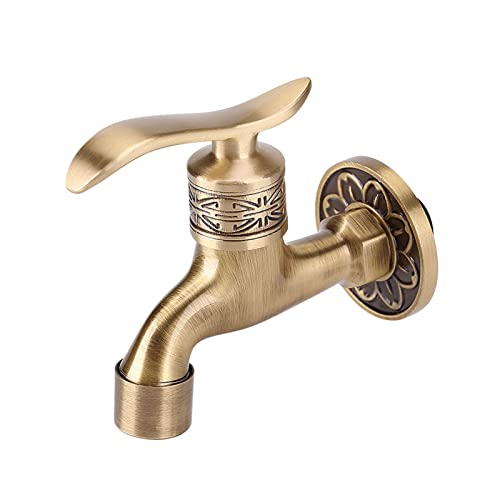 Antique Style Brass Washing Faucet, Water Tap,  Kaltwasserhahn Wandmontage Machine Faucet Wall Mount Laundry Cold Water Tap Bathroom Use