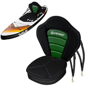 KESSER® Sedile per Kayak Premium tavola SUP Stand Up Paddle Seduta per tavola da Surf - Incluso con Borsa - Tavola SUP Paddleboard Sedile Imbottito 32x38 cm, Schienale 51x45 cm