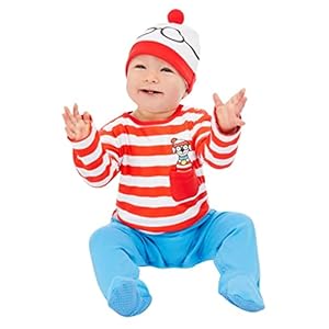 Smiffy’s Smiffys Officially Licensed Where’s Wally? Baby Costume Con licencia oficial Dónde está Wally? Disfraz de bebé Niños