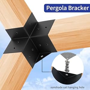 Pergola bracket kit 4pcs gazebo brackets kit 3 way right angle corner bracket for 4x435inchx35inch wood posts patio pergolas log cabin outdoor  urban country home decor