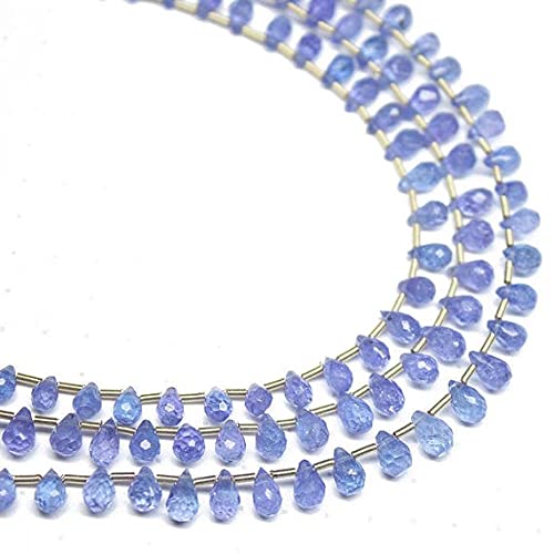 Tanzanite bleue naturelle perles larmes facettées pour créer un bijou porteur de sens