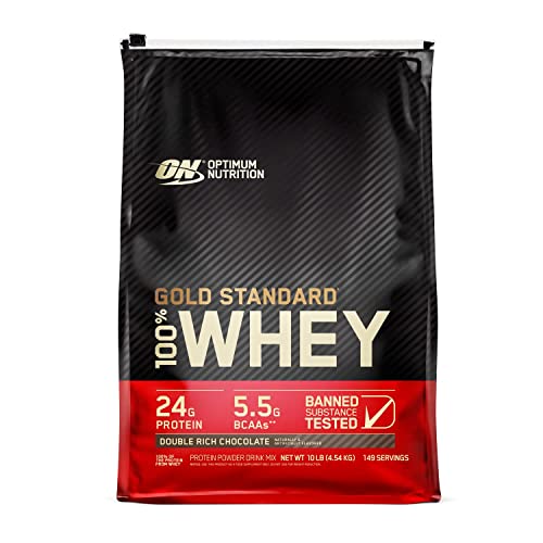 Image of ON Optimum Gold Nutrition Standard 100% Whey Protein Powder 10lbs, 4540G, for Muscle Support & Recovery, (Veg) (Chocolate)