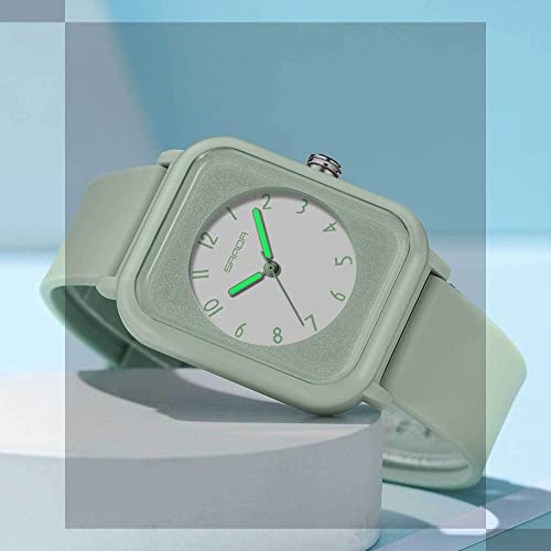 Findtime Wrist Watch Analog Quartz Jelly Series Square Ladies Watch Luminous 50M Waterproof Casual Sport Watches Women Men Teenagers Large Numbers Simple #TOP1