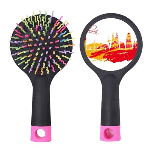 Brosse à cheveux démêlante City Outline Barcelona rouge jaune pour stopper la casse des cheveux