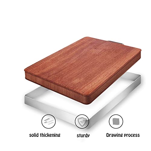 Planche à découper durable double face en bois avec poignées intégrées - 6