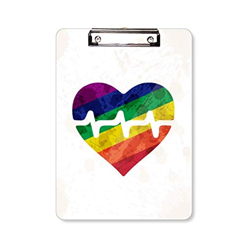 Porte-bloc A4 Heart Electron arc-en-ciel LGBT pour documents