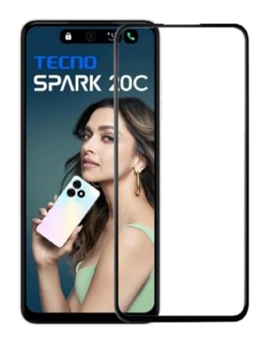 Image of 100FIT Tempered Glass Screen Protector Compatible For Tecno Spark 20C With Edge To Edge Coverage And Easy Installation Kit