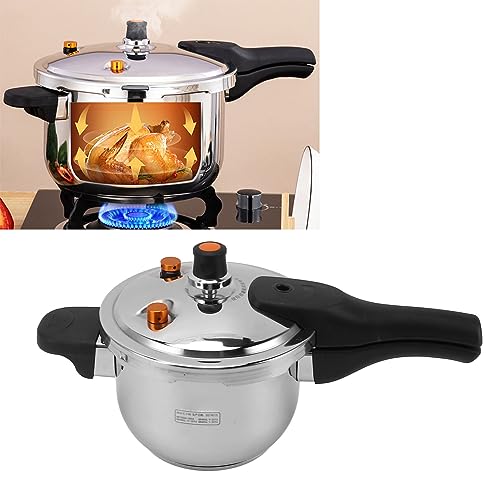 Panela de Pressão Com Aquecimento Rápido, Válvulas de Segurança de 16cm, Aço Inoxidável 304 e Plásti