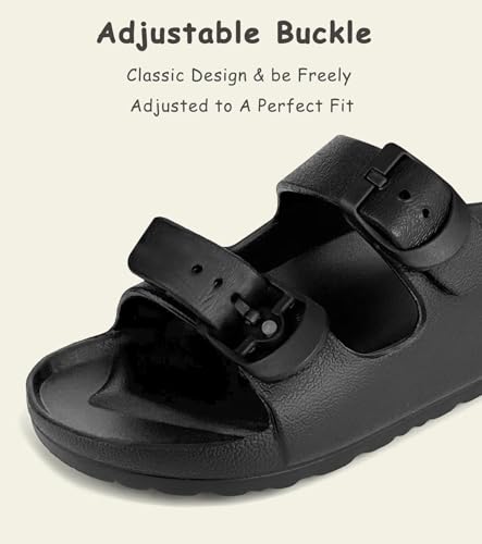 Image of Kids Slides Sandals Double Buckle Adjustable Boys Girls