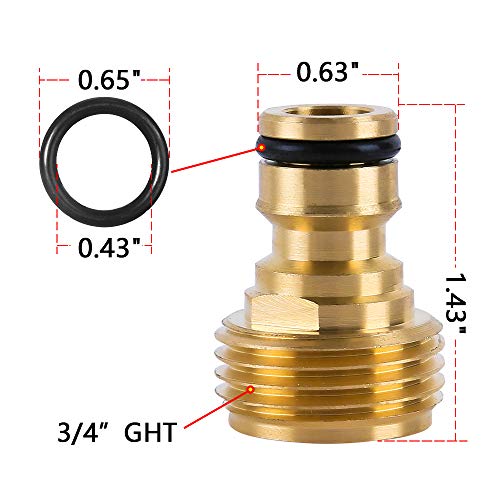 Hqmpc Garden Hose Quick Connect Solid Brass Quick Connector Garden Hose Fitting Water Hose Connectors 3/4 Inch Ght (3 Sets) #TOP3