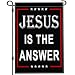 Cuiliqun Jesus Is The Answer Garden Flag, 18"x12", Double Sided, Christian, Religious, Easter, Outdoor Decor