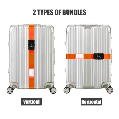 Sangle d'identification de bagages Veki réglable orange clair
